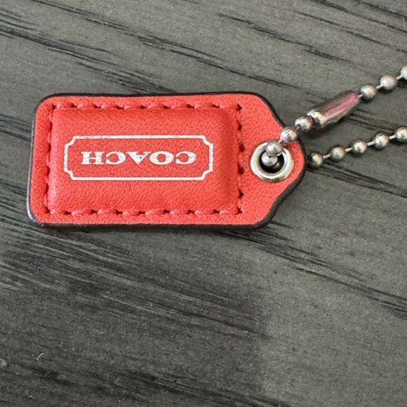 Coach Jacquard Signature Tan W/Coral Pink Trim Wallet - Picture 2 of 14